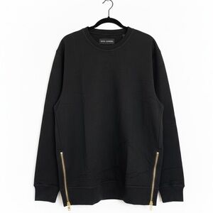 Good Counsel Black Crewneck Sweatshirt with Gold Zippers Men’s XL NWT